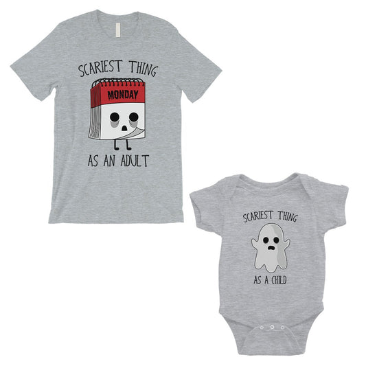 Scariest As Adult Child Matching Dad Shirt and Baby Bodysuit