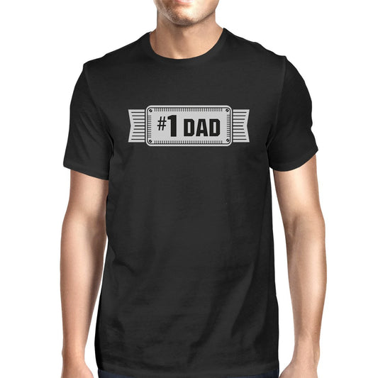 #1 Dad Mens Black Vintage Graphic Tee Funny Gifts For Fathers Day
